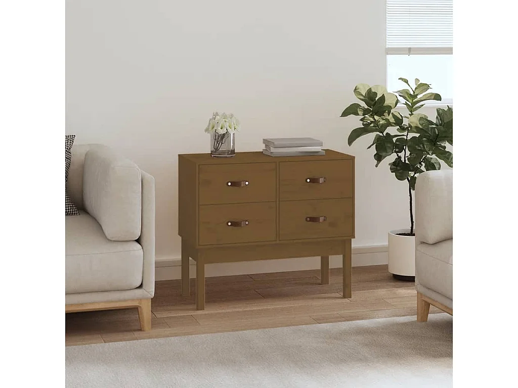 Armoire console Marron miel 90x40x78 cm Bois de pin solide