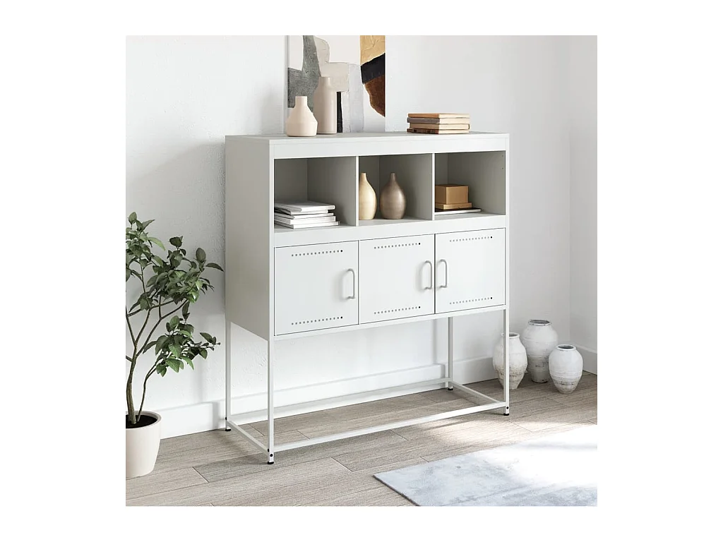 Buffet blanc 100,5x39x107 cm acier