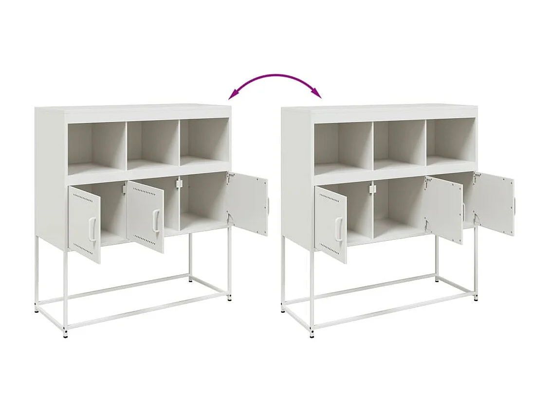 Buffet blanc 100,5x39x107 cm acier