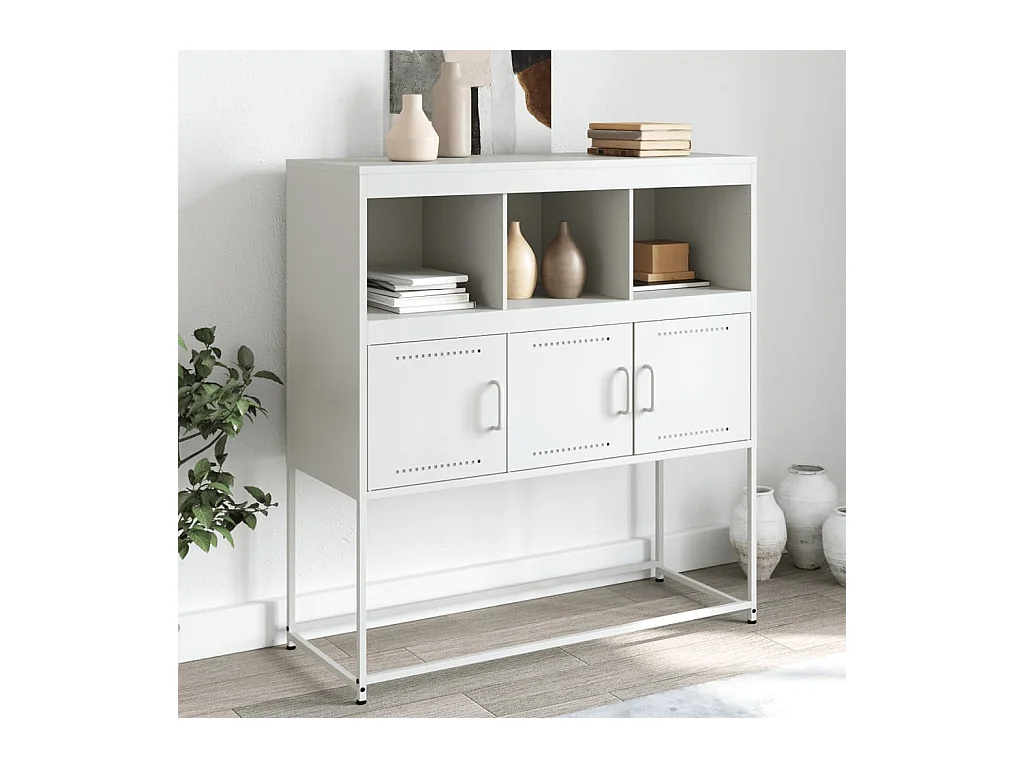 Buffet blanc 100,5x39x107 cm acier