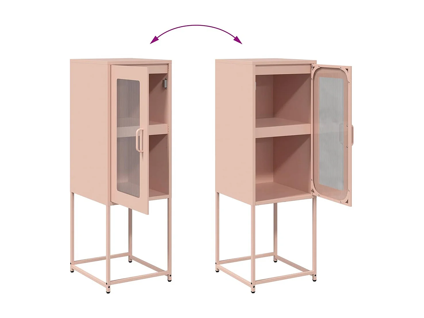 Buffet rose 36x39x107 cm acier laminé à froid