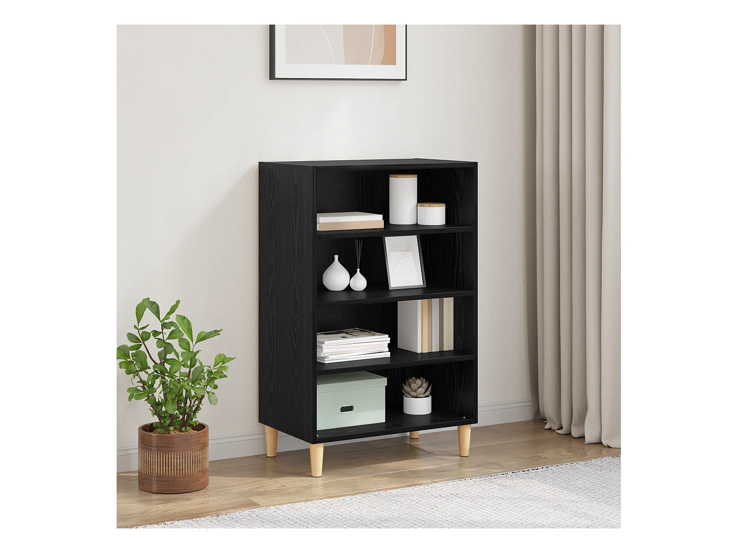 Buffet Chêne noir 57 x 35 x 90 cm Bois d'ingénierie