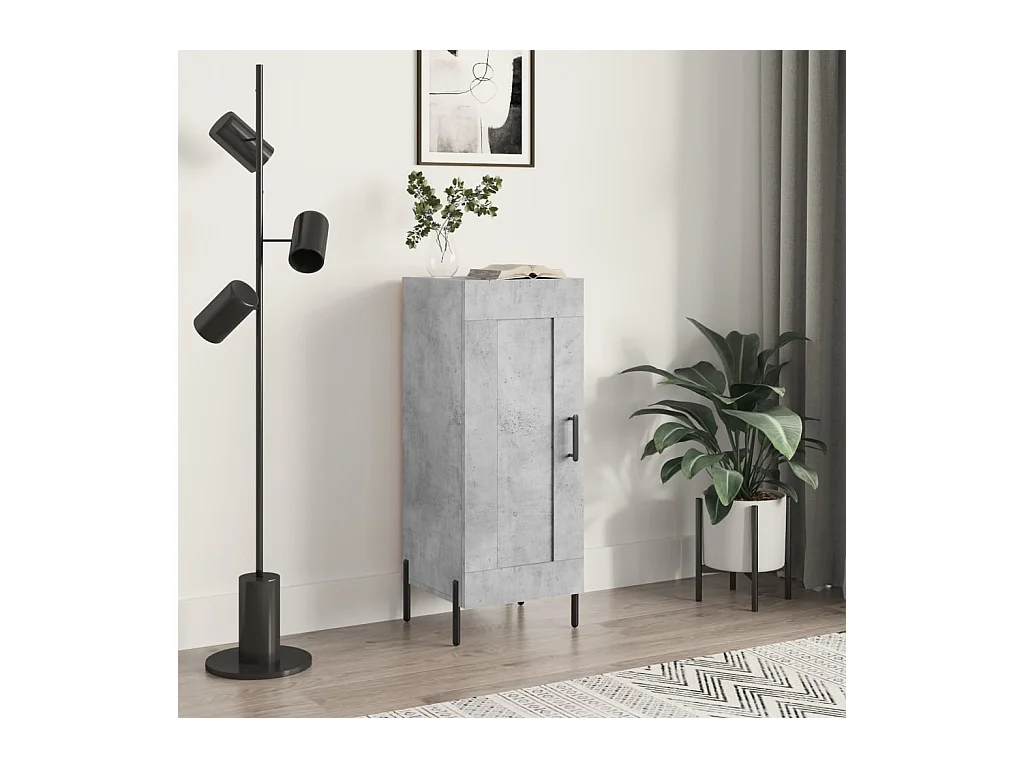 Credenza grigio cemento 34,5x34x90 cm in legno ingegnerizzato