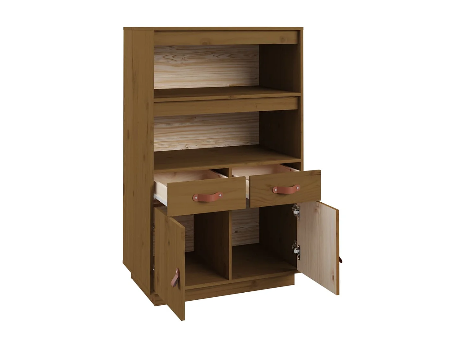 Buffet haut Marron miel 67x40x108,5 cm Bois massif de pin