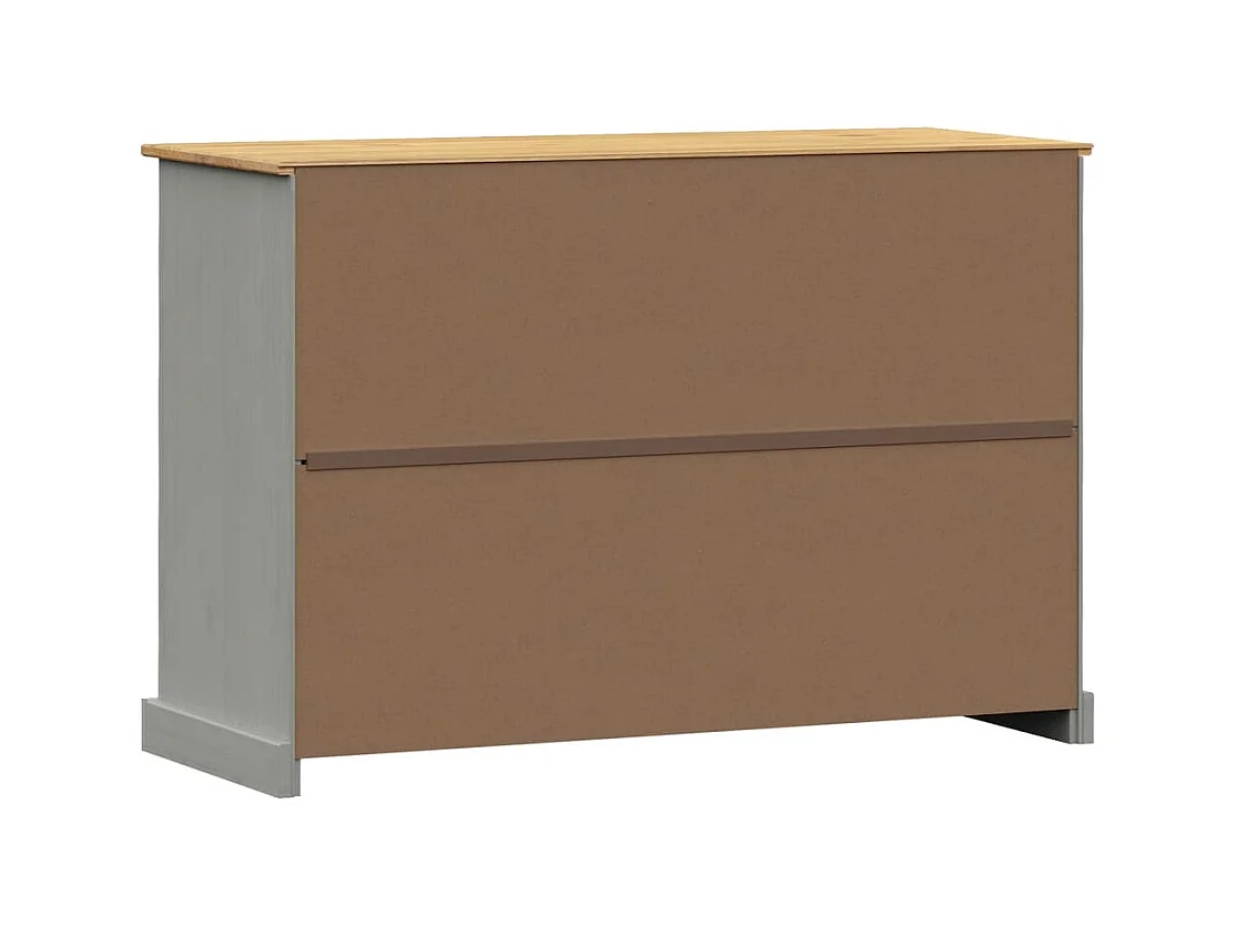 Buffet avec tiroirs VIGO 113x40x75 cm gris bois massif de pin