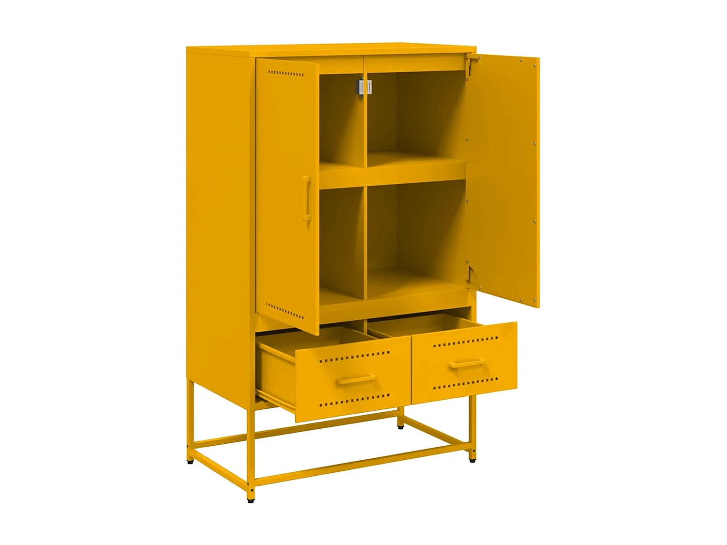 Buffet haut jaune moutarde 68x39x111,5 cm acier
