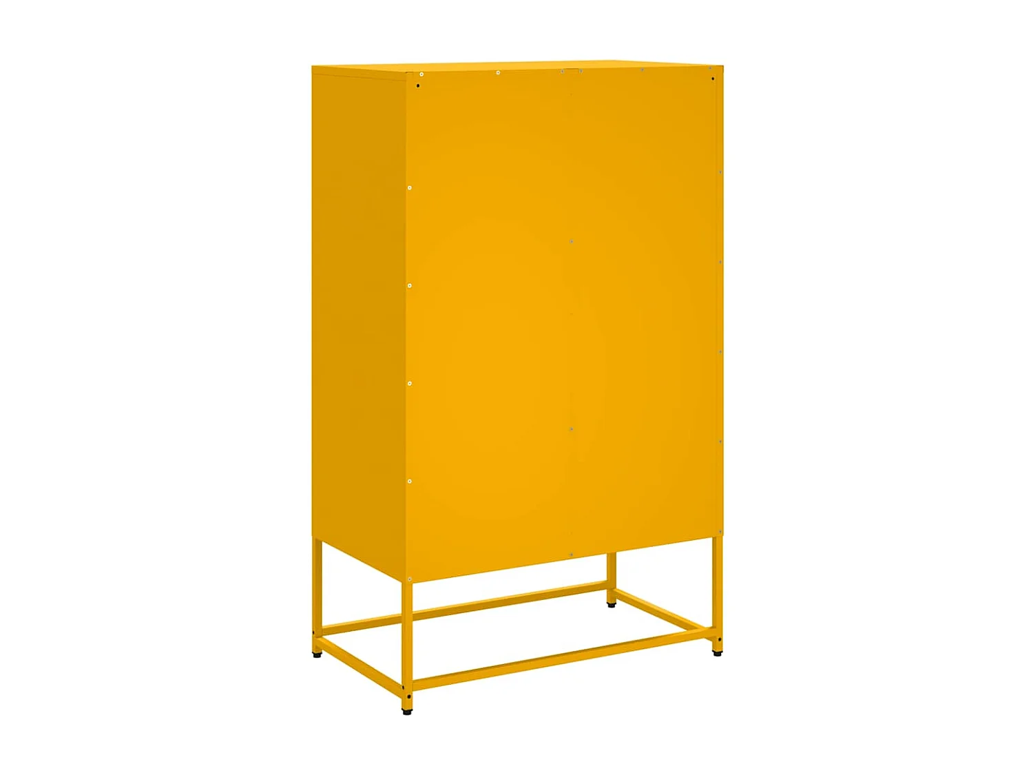 Mosterdgeel hoog dressoir 68x39x111,5 cm staal