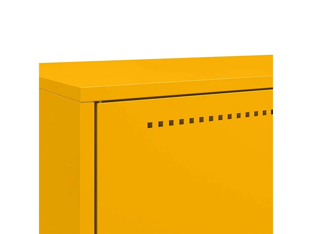 Mosterdgeel hoog dressoir 68x39x111,5 cm staal