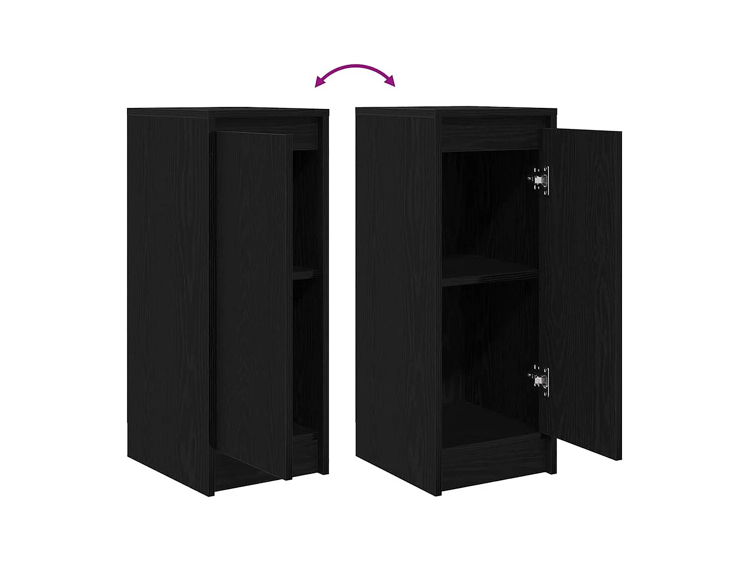 Buffet chêne noir 29,5x34x76 cm bois d'ingénierie