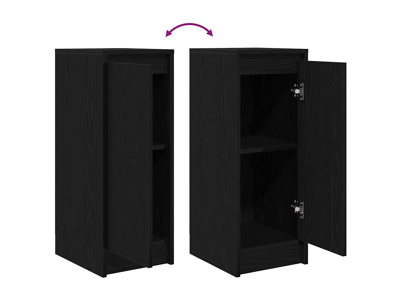 Buffet chêne noir 29,5x34x76 cm bois d'ingénierie