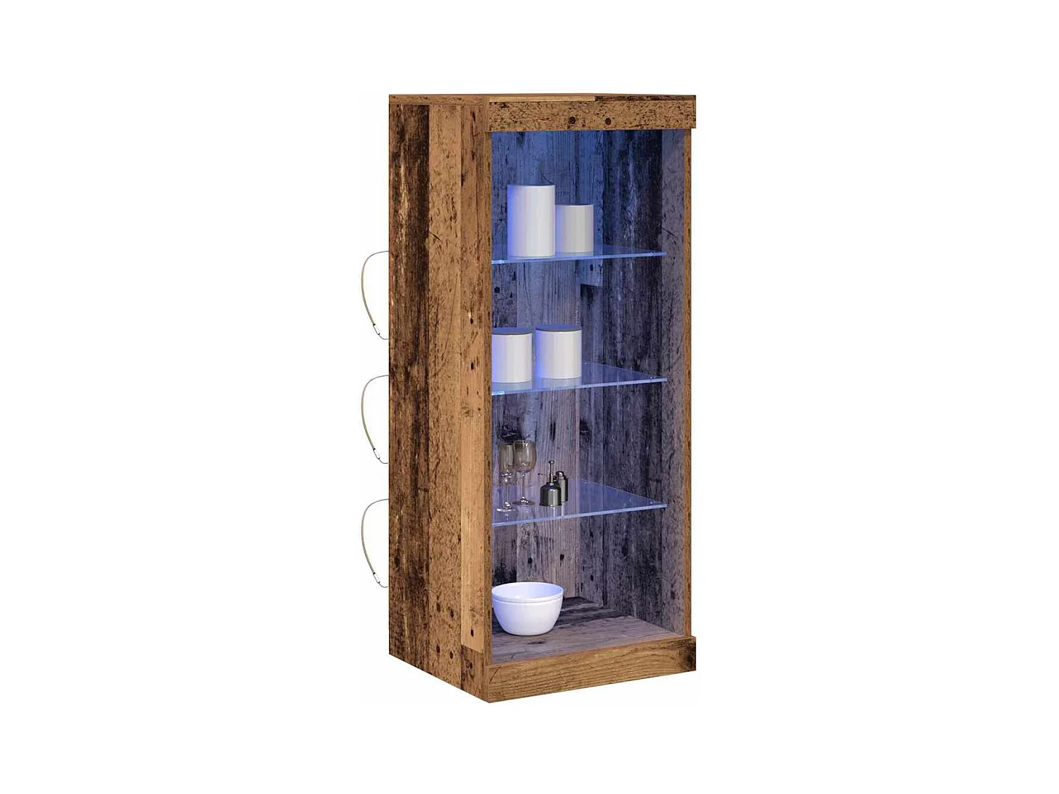 Buffet avec lumières LED Bois ancien 41x37x100 cm