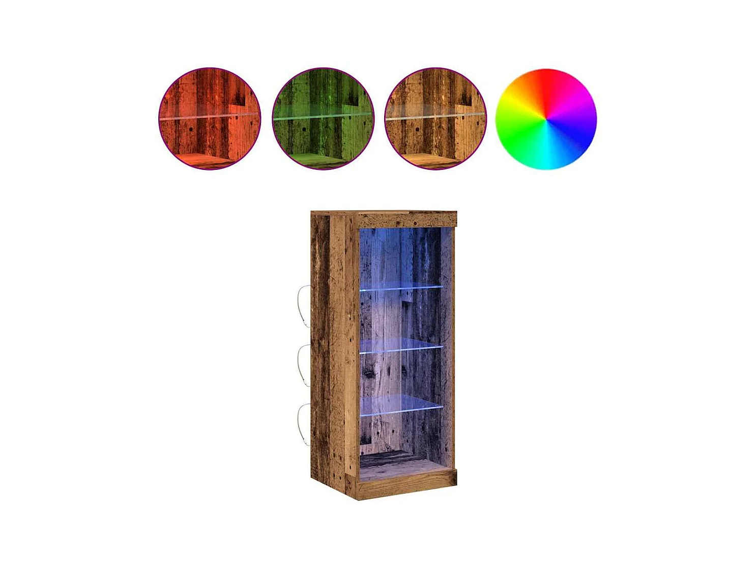 Buffet avec lumières LED Bois ancien 41x37x100 cm