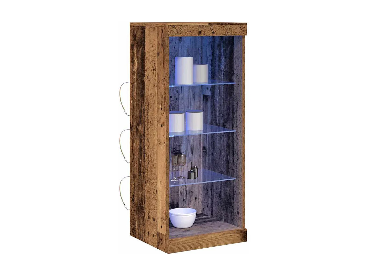 Buffet avec lumières LED Bois ancien 41x37x100 cm