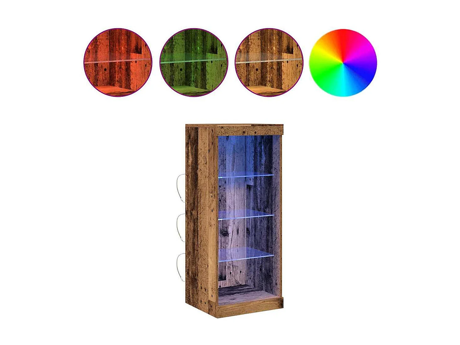 Buffet avec lumières LED Bois ancien 41x37x100 cm