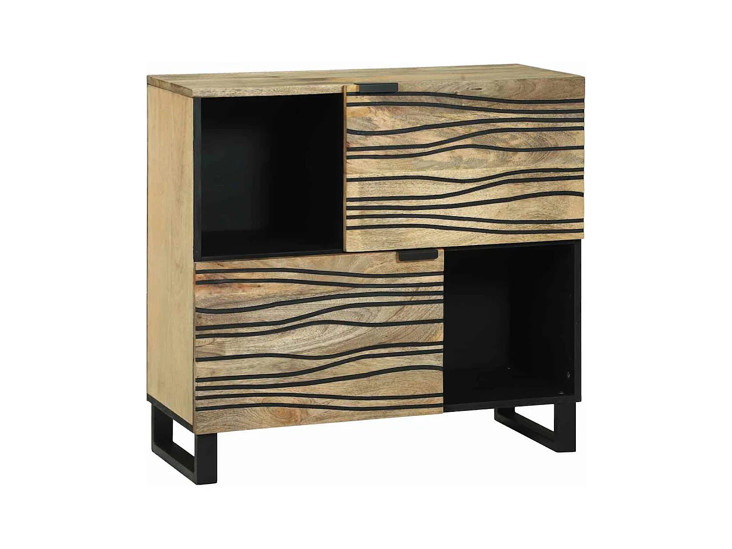Buffet – 80x33,5x75 cm, fait en bois de manguier massif