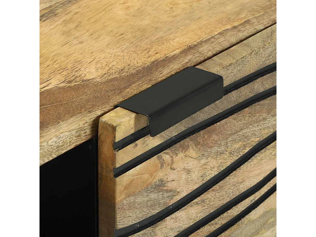 Buffet – 80x33,5x75 cm, fait en bois de manguier massif