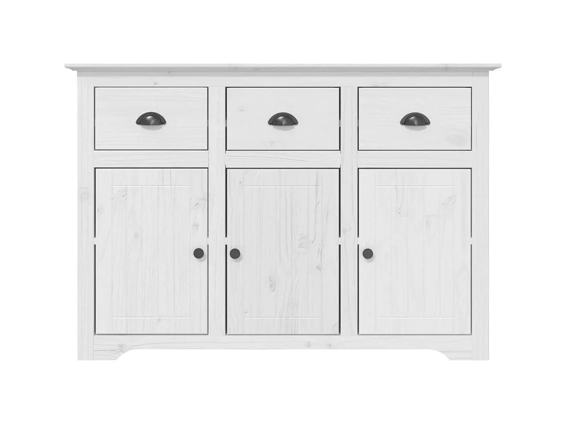 Buffet BODO blanc 115,5x44x80 cm bois massif de pin