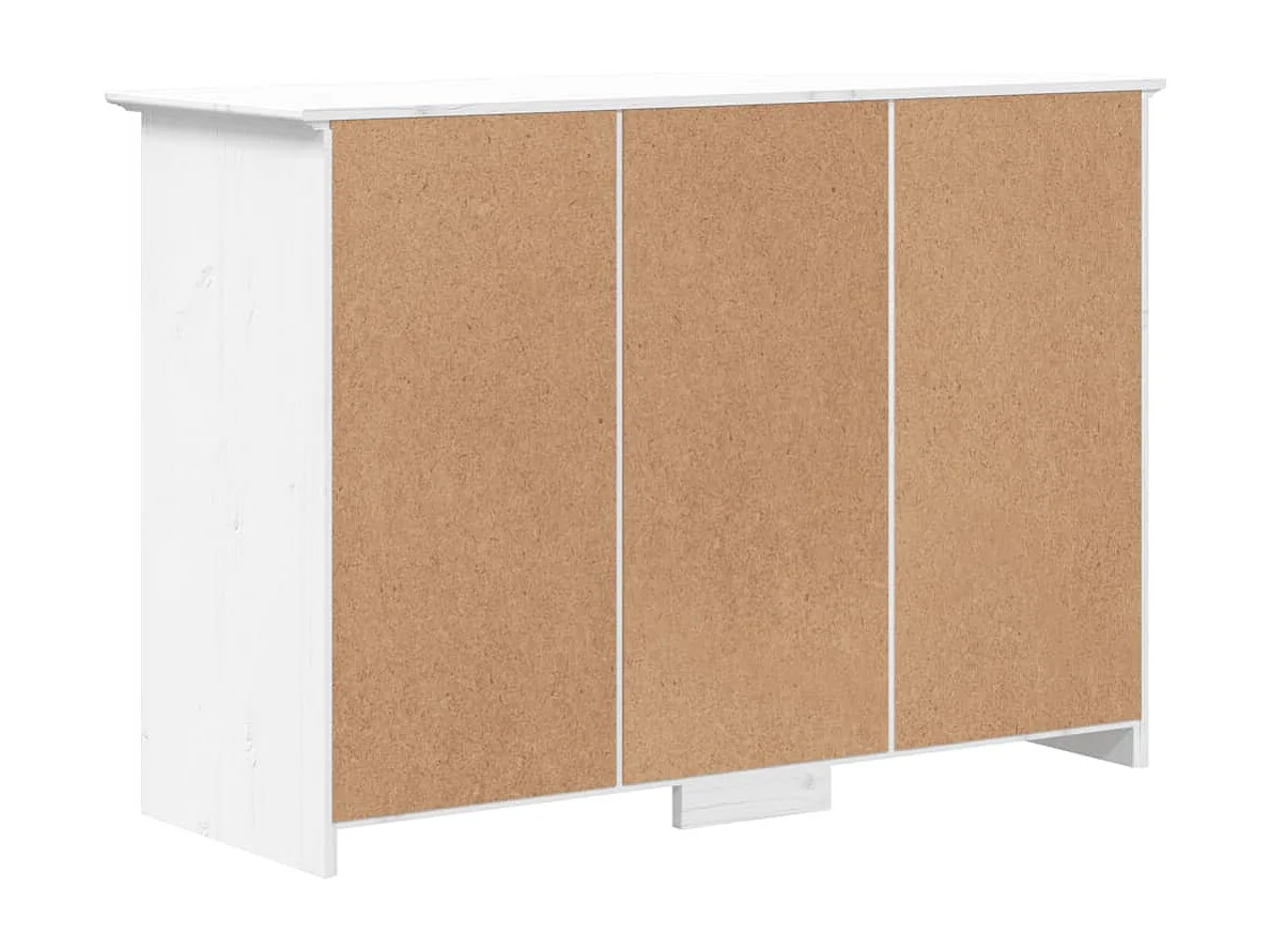 Buffet BODO blanc 115,5x44x80 cm bois massif de pin