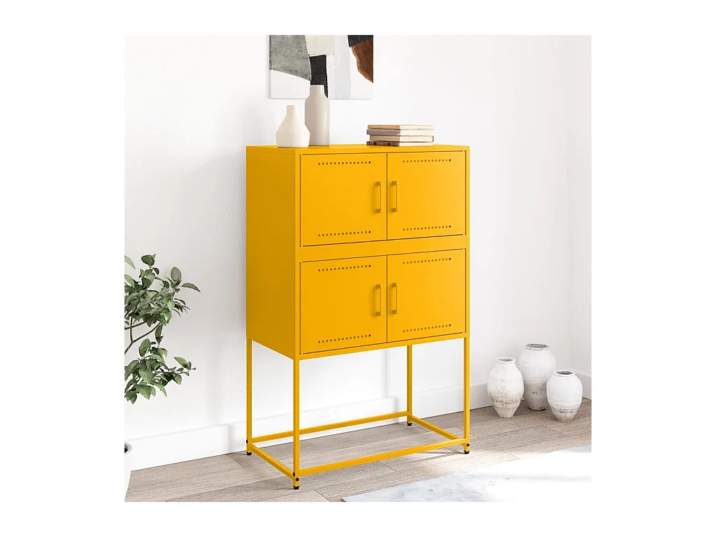 Buffet jaune moutarde 68,5x38,5x107 cm acier