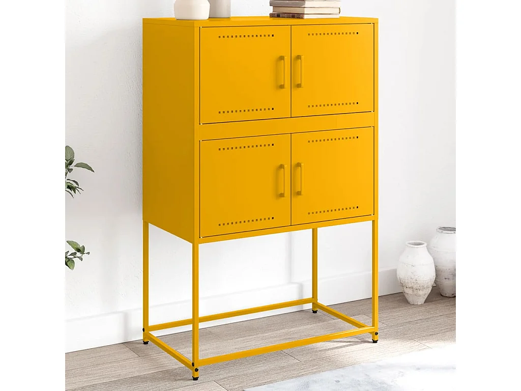Buffet jaune moutarde 68,5x38,5x107 cm acier