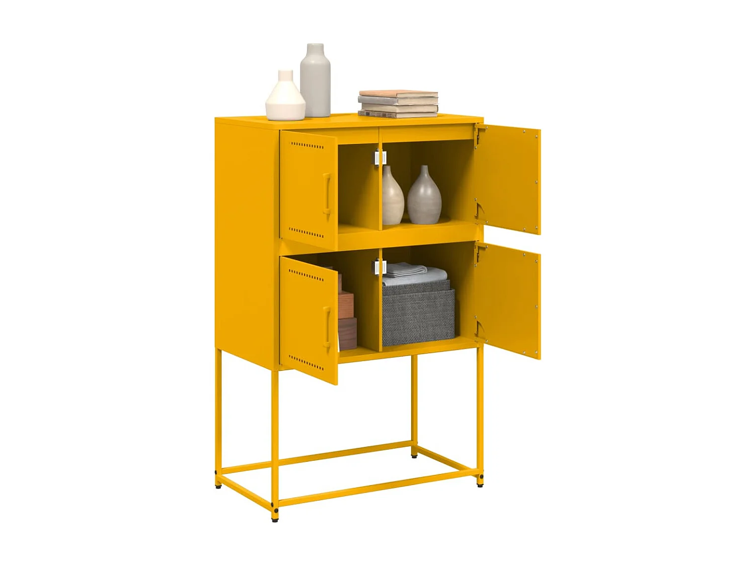 Buffet jaune moutarde 68,5x38,5x107 cm acier