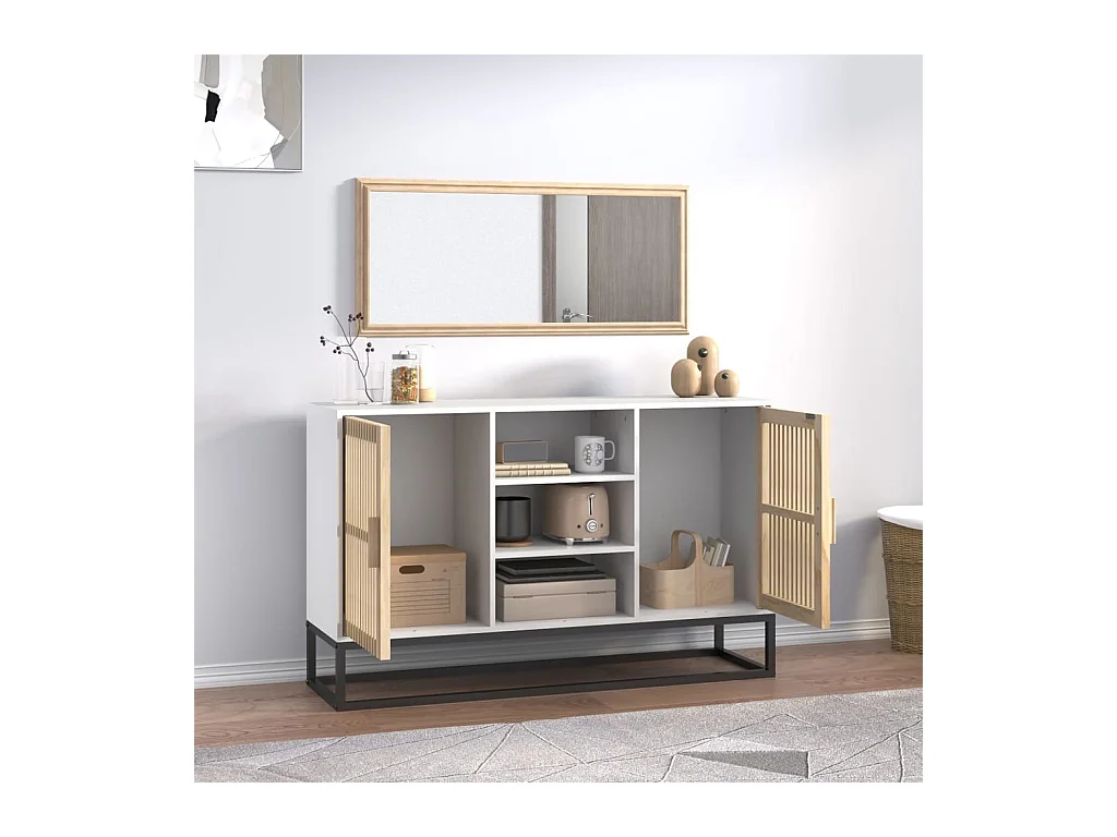 Buffet blanc 105x30x65 cm bois d'ingénierie