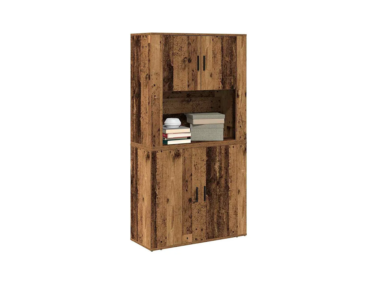 Buffet en bois ancien 80x33x150 cm en bois reconstitué