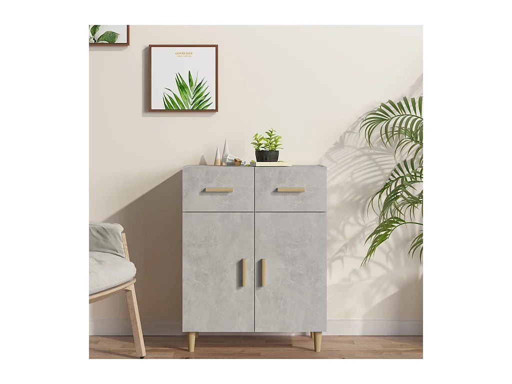 Betongraues Sideboard 69,5 x 34 x 89 cm, Holzwerkstoff