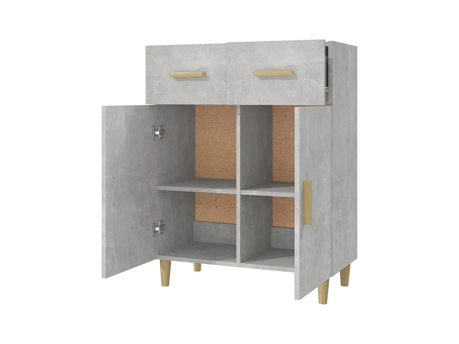 Betongraues Sideboard 69,5 x 34 x 89 cm, Holzwerkstoff