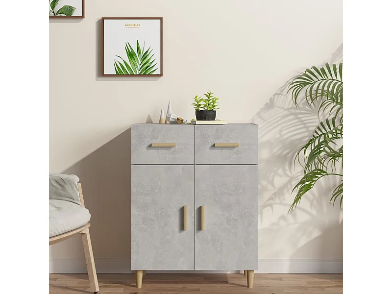 Credenza grigio cemento 69,5x34x89 cm in legno ingegnerizzato