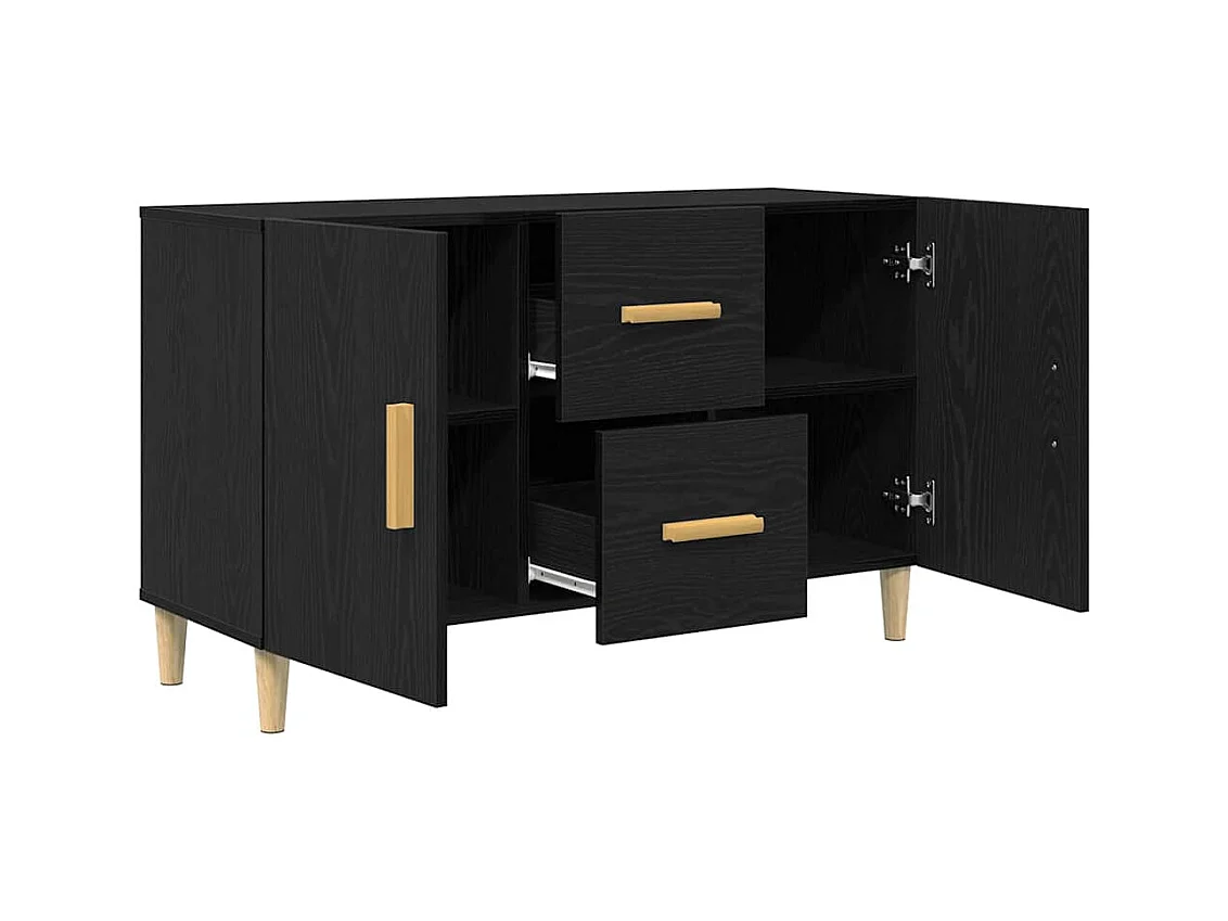 Credenza in rovere nero 100x36x60 cm in legno ingegnerizzato