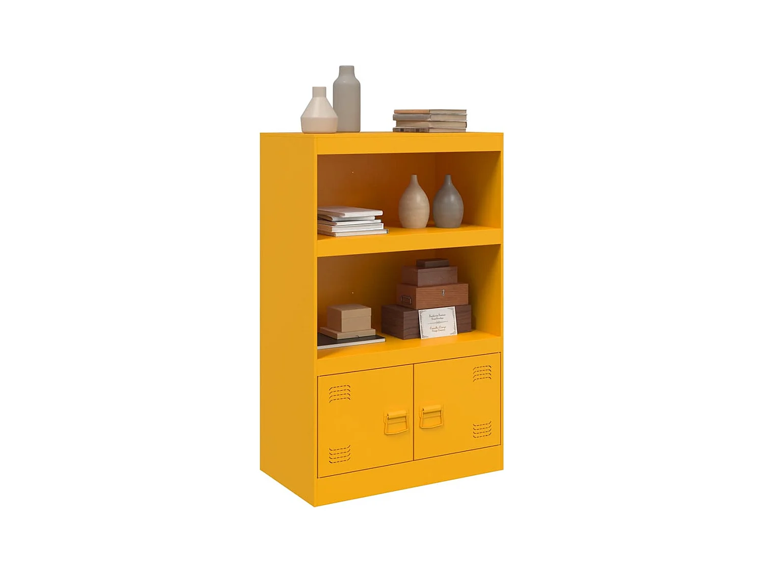 Buffet jaune moutarde 67x39x107 cm acier