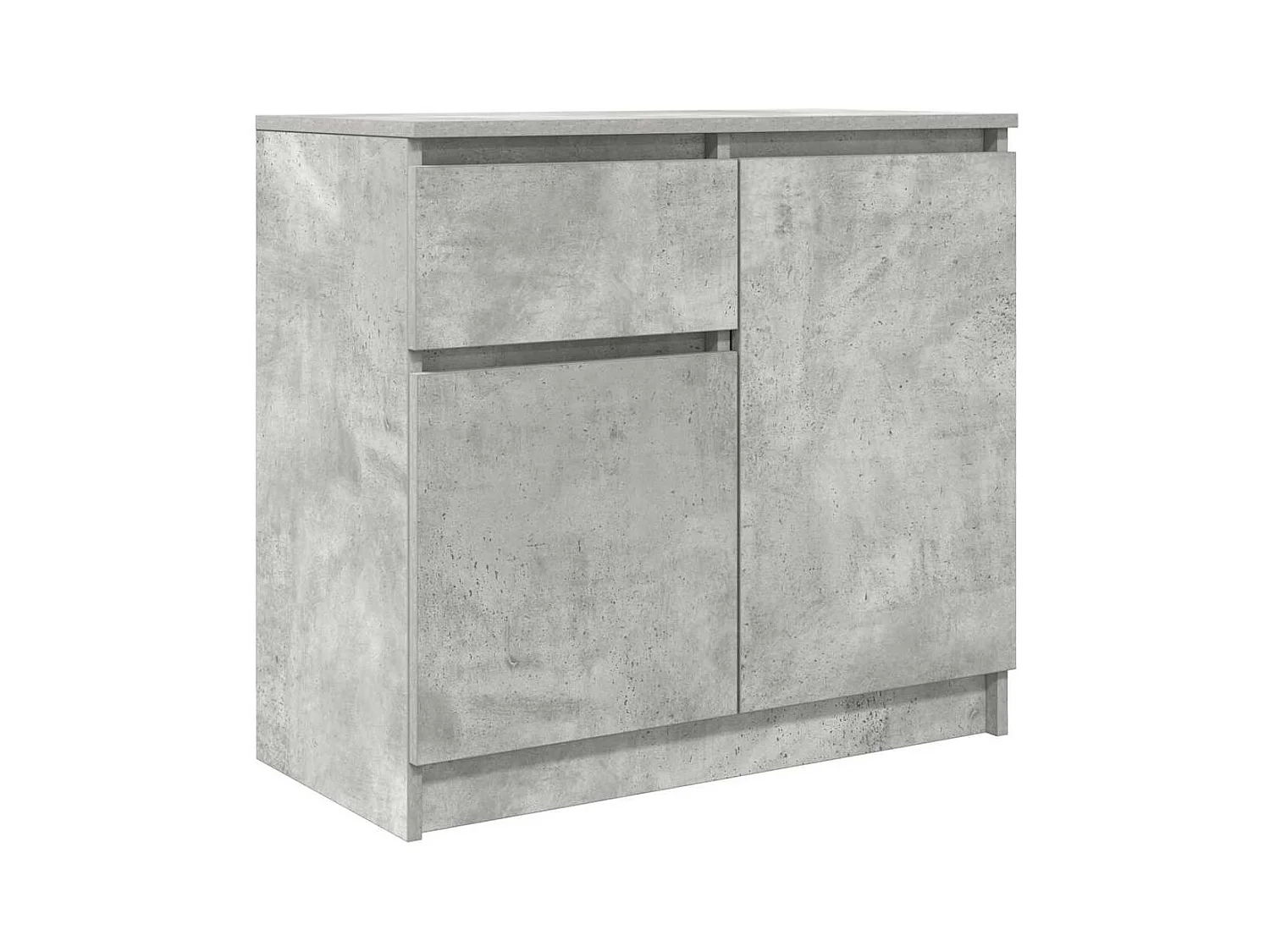 Buffet avec tiroir gris béton 71x35x65 cm bois d'ingénierie