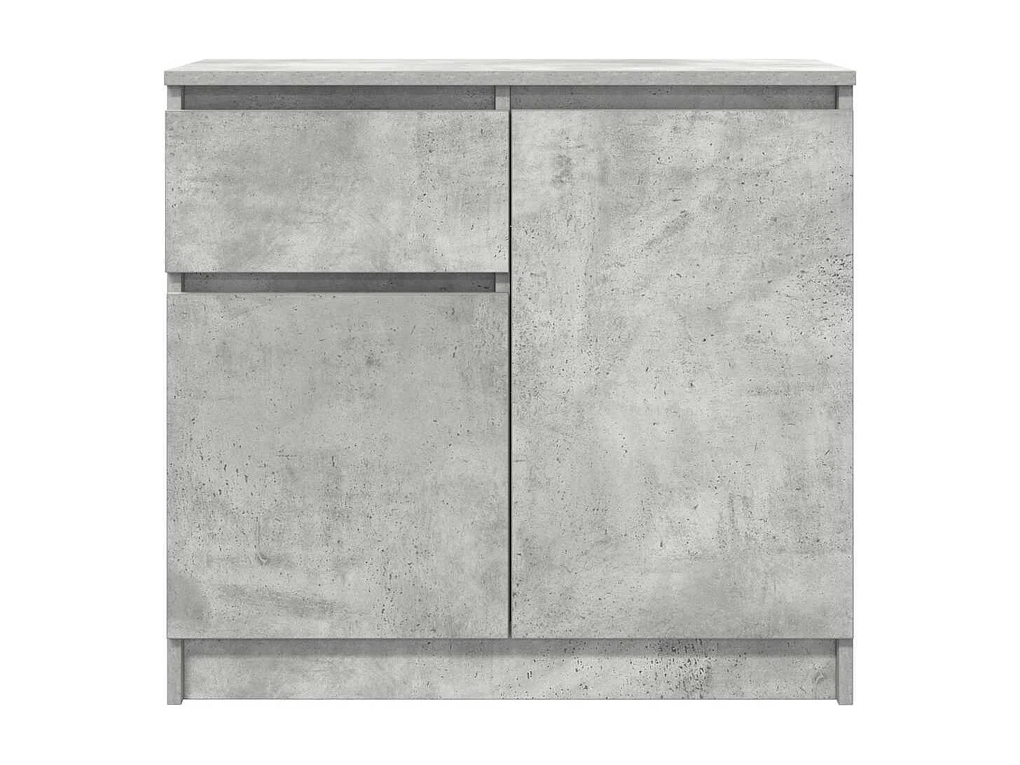 Buffet avec tiroir gris béton 71x35x65 cm bois d'ingénierie