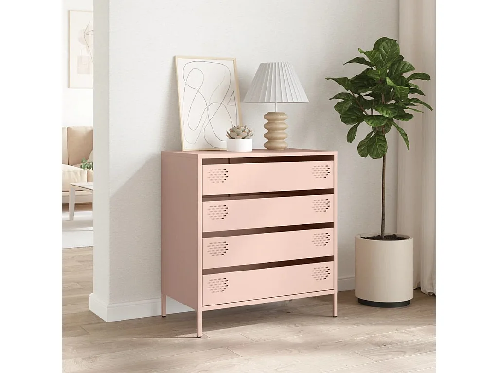 Buffet rose 68x39x73,5 cm acier laminé à froid