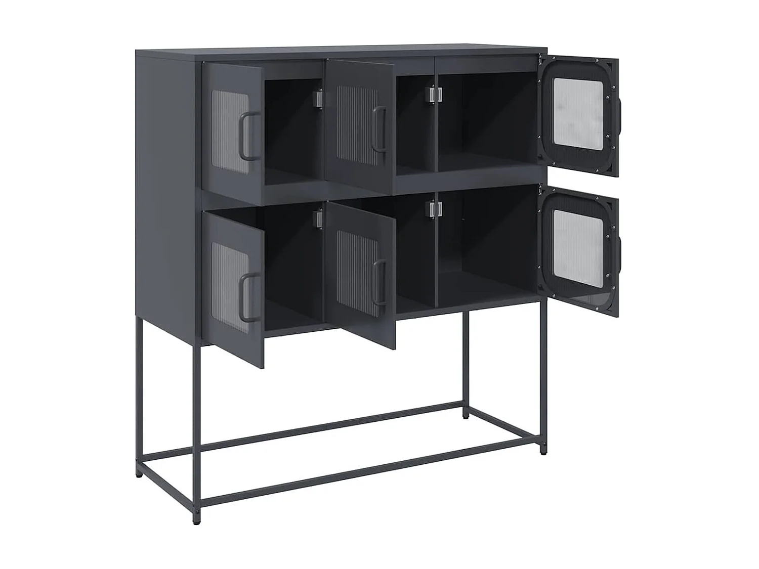 Buffet anthracite 100,5x39x107 cm acier laminé à froid