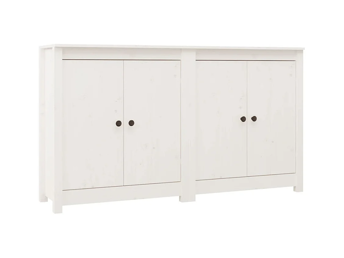 Buffets 2 pcs blanc 70x35x80 cm bois massif de pin