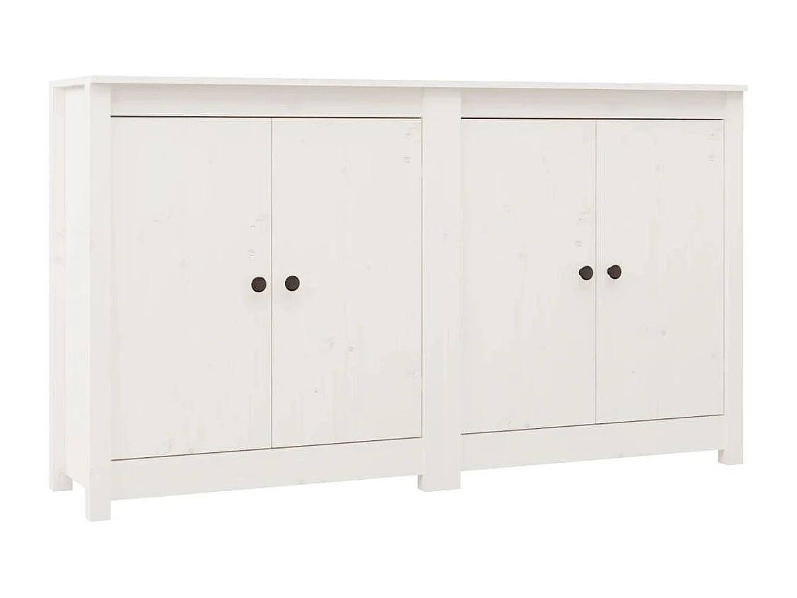 Buffets 2 pcs blanc 70x35x80 cm bois massif de pin