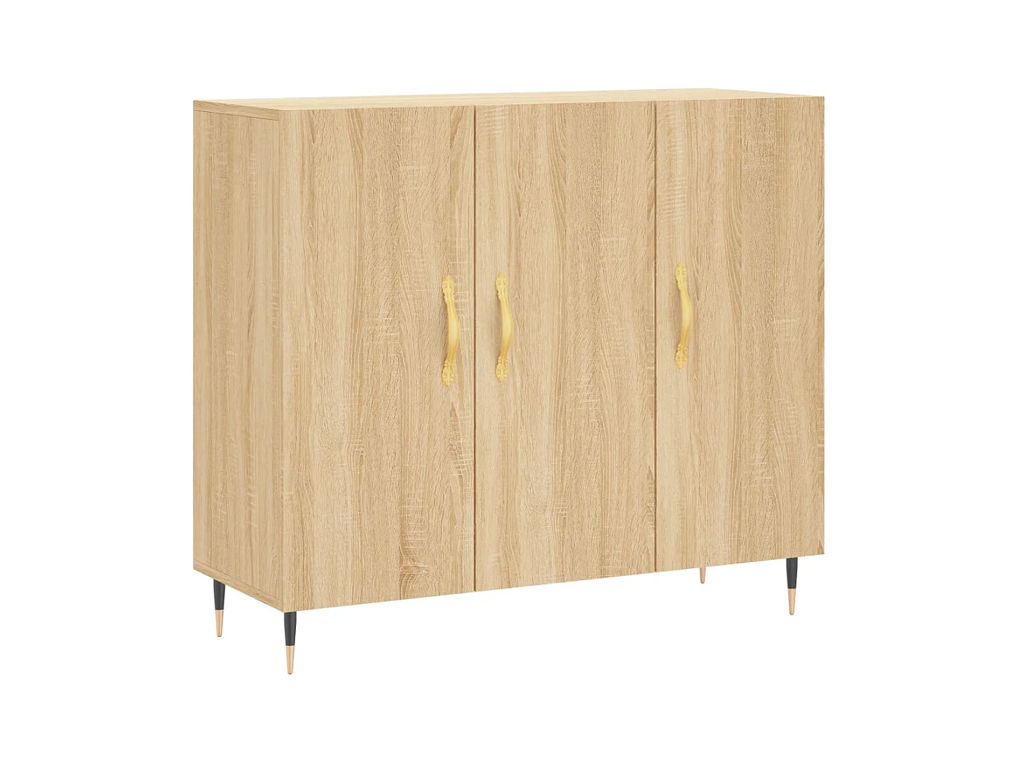 Aparador de roble Sonoma 90x34x80 cm madera de ingeniería