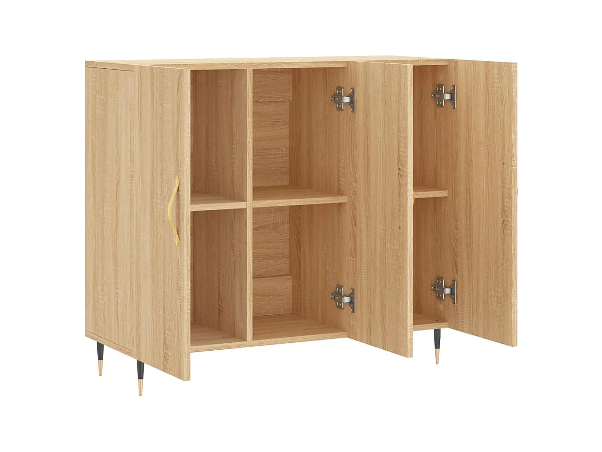Aparador de roble Sonoma 90x34x80 cm madera de ingeniería