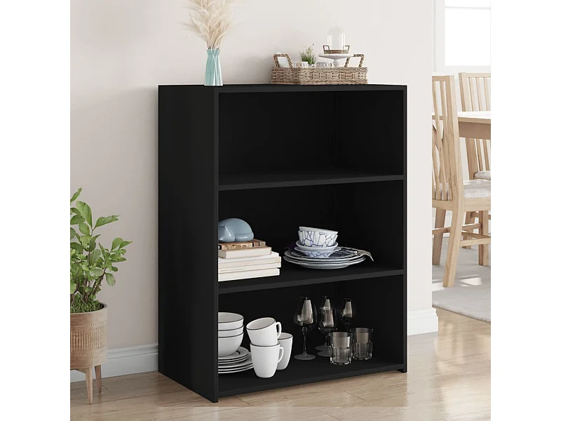 Buffet noir 70x41x93 cm bois d'ingénierie