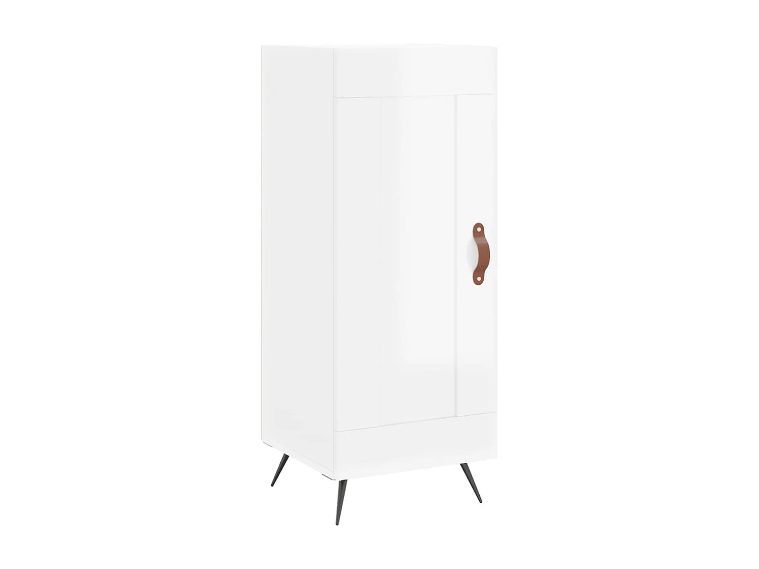 Credenza alta Bianco lucido 34,5x34x180 cm Legno composito