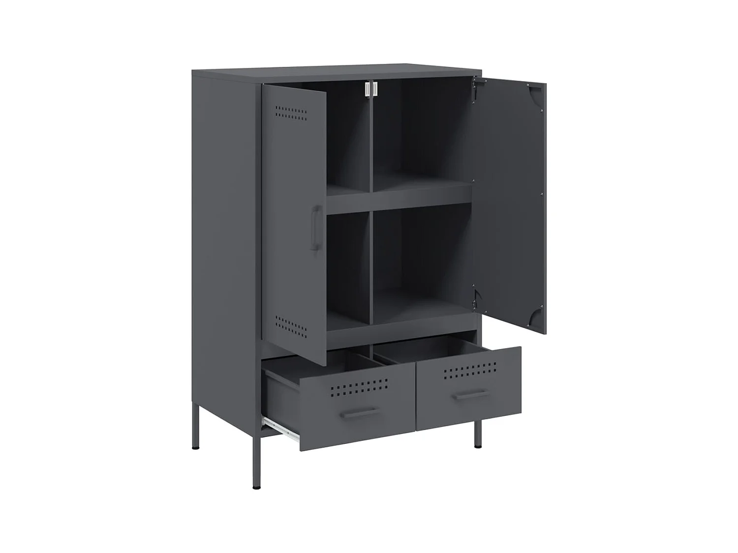 Buffet haut anthracite 68x39x101,5 cm acier