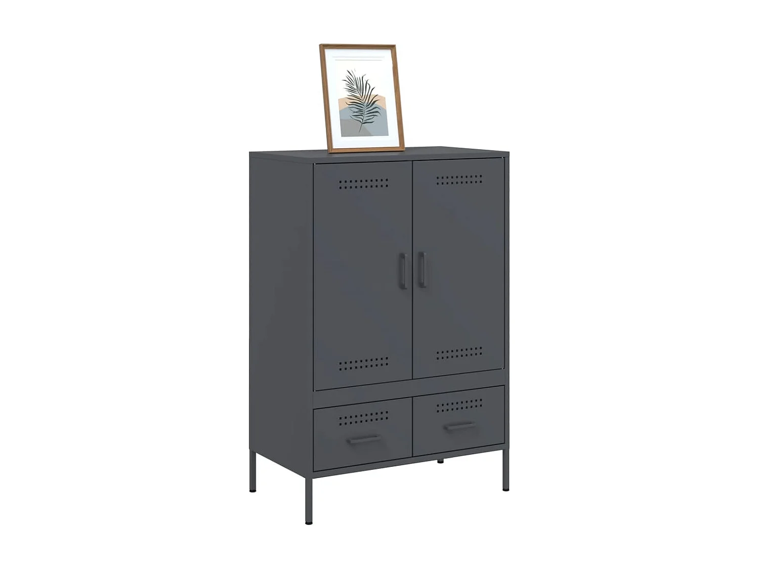 Buffet haut anthracite 68x39x101,5 cm acier