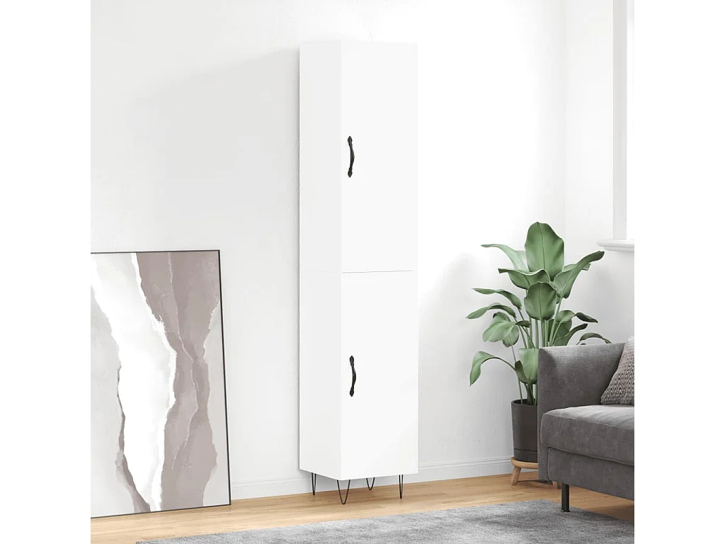 Aparador alto blanco 34,5x34x180 cm Madera contrachapada