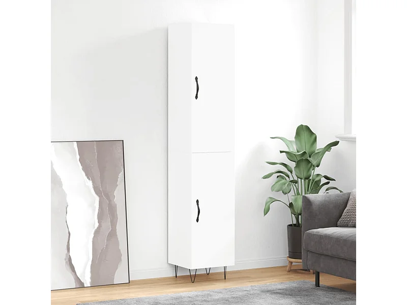 Aparador alto blanco 34,5x34x180 cm Madera contrachapada