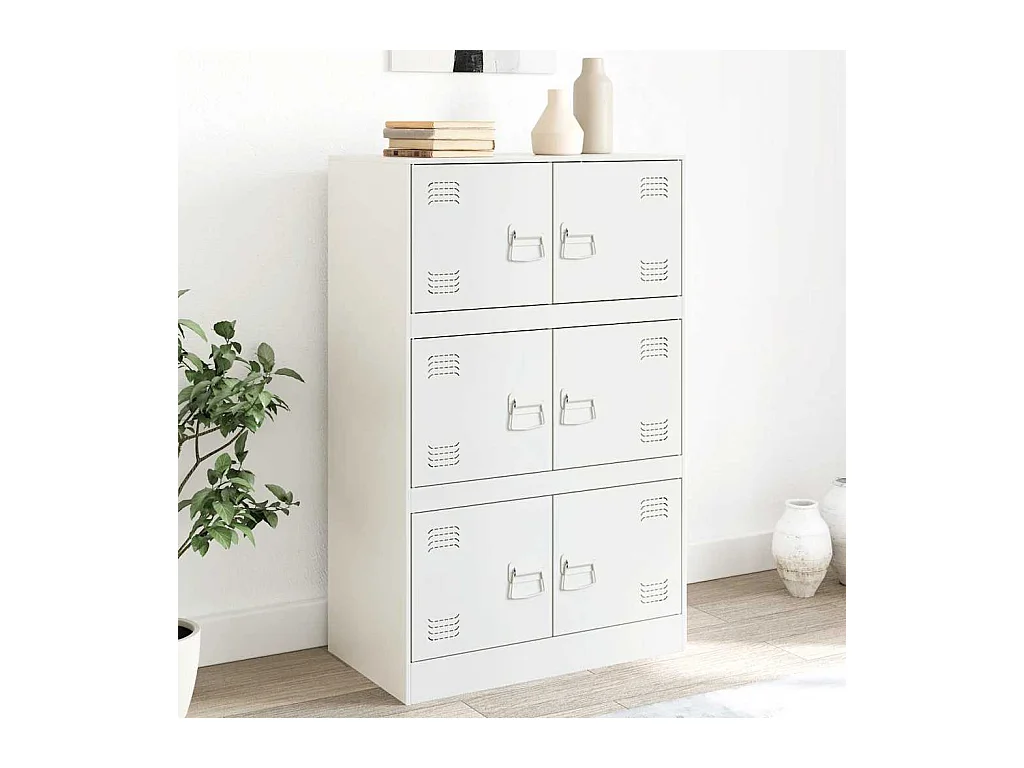 Buffet blanc 67x39x107 cm acier