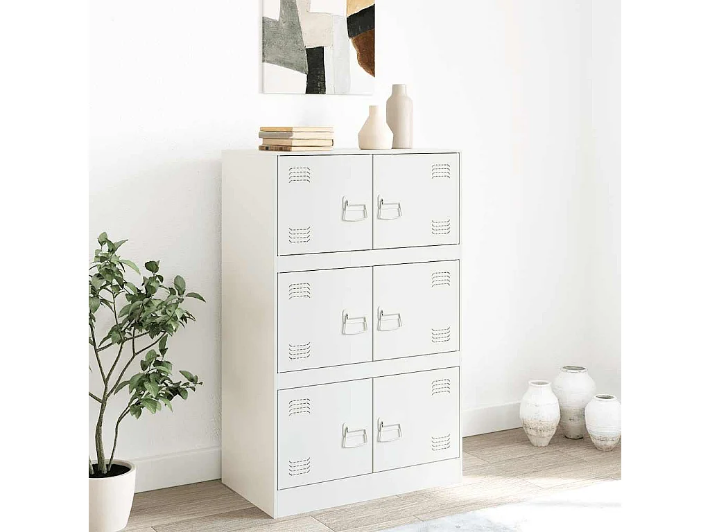 Buffet blanc 67x39x107 cm acier