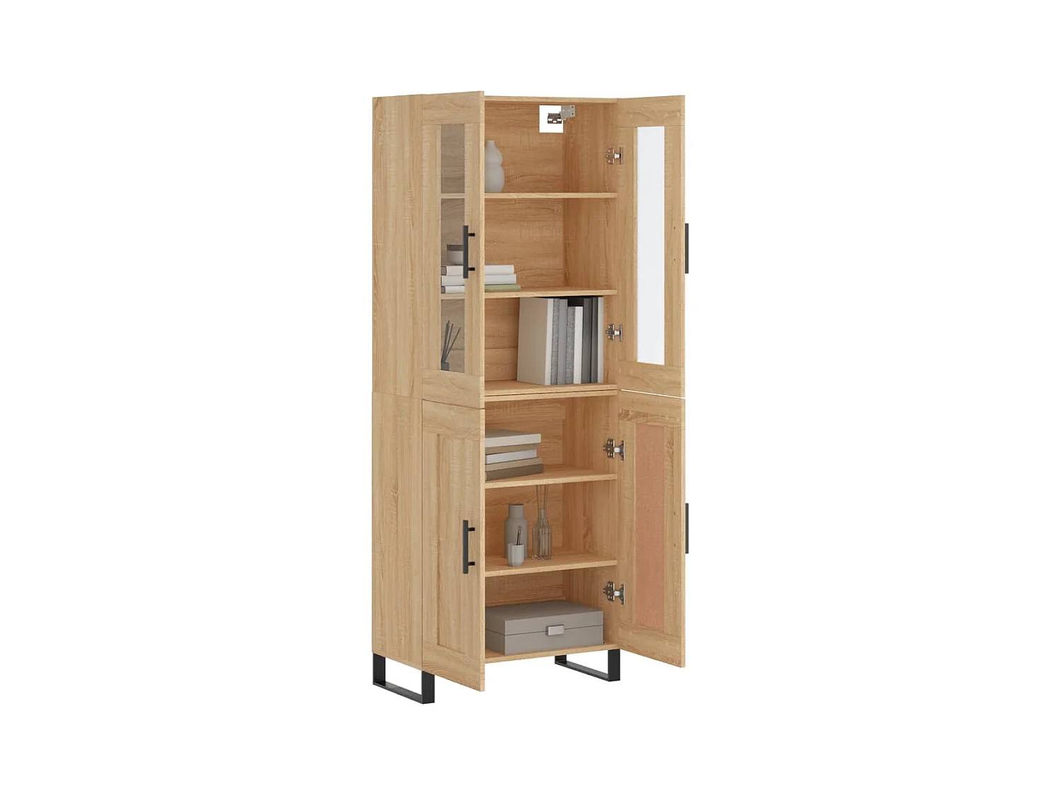 Credenza alta in rovere Sonoma 69,5x34x180 cm Legno ingegnerizzato