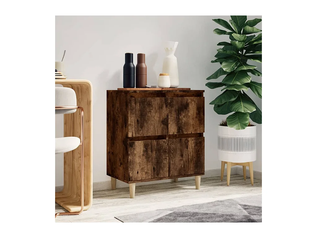 Credenza in rovere affumicato 60x35x70 cm in legno ingegnerizzato